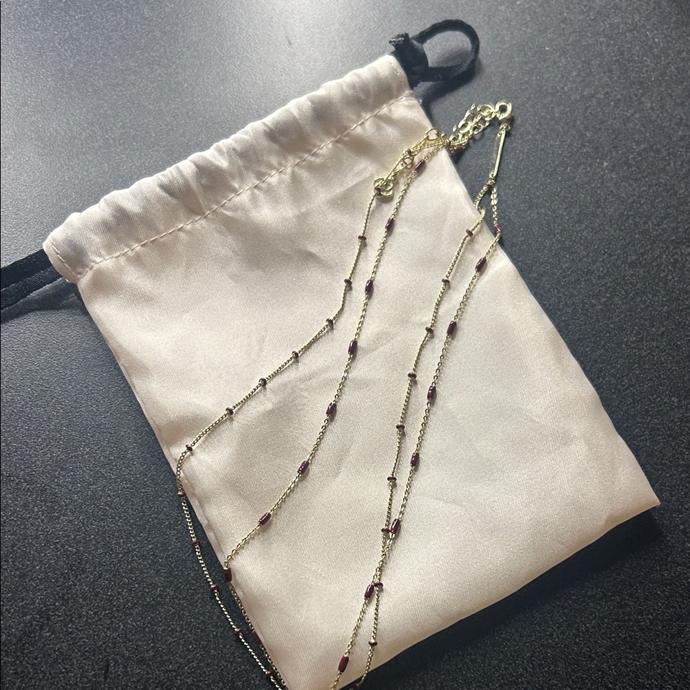 Kendra Scott (no longer sold) Gold and Burgundy Beaded Necklace